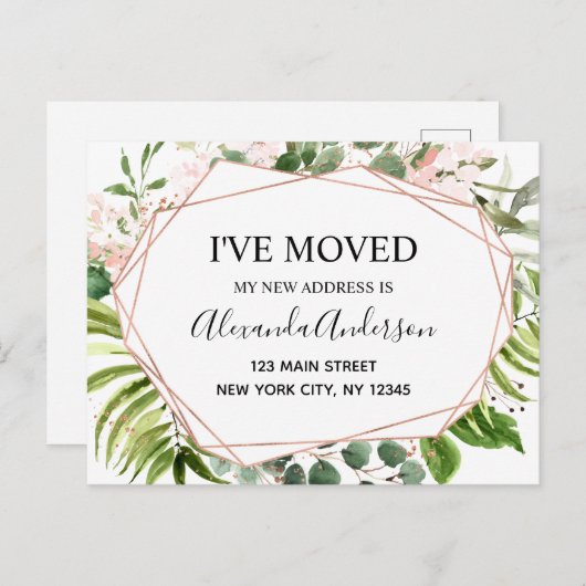 Begroting Moving Announge Eucalyptus Greenery Briefkaart (Voorkant / Achterkant)