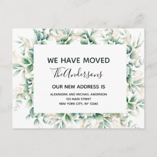 Begroting Moving Announge Eucalyptus Greenery Briefkaart