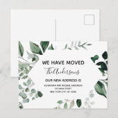 Begroting Moving Announge Eucalyptus Greenery Briefkaart (Voorkant / Achterkant)