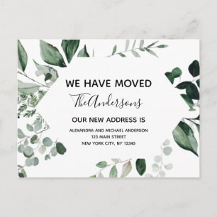 Begroting Moving Announge Eucalyptus Greenery Briefkaart