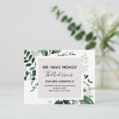 Begroting Moving Announge Eucalyptus Greenery Briefkaart (Staand voorkant)