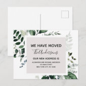 Begroting Moving Announge Eucalyptus Greenery Briefkaart (Voorkant / Achterkant)