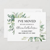 Begroting Moving Announge Eucalyptus Greenery Briefkaart (Voorkant / Achterkant)