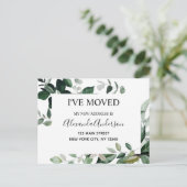 Begroting Moving Announge Eucalyptus Greenery Briefkaart (Staand voorkant)