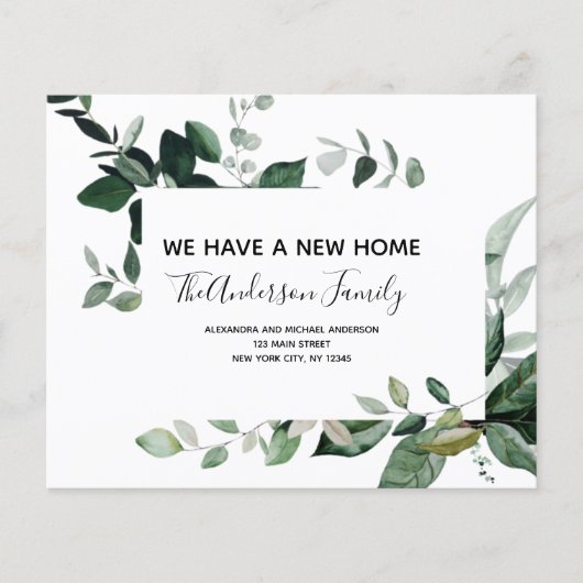 Begroting Moving Announge Eucalyptus Greenery Flyer (Voorkant)