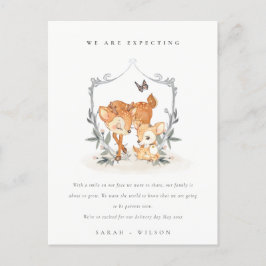 Begroting Mum Deer Fawn Flora Crest Baby Briefkaart