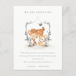 Begroting Mum Deer Fawn Flora Crest Baby Briefkaart