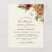 Begroting najaar Floral Bourgundy Weddenschap (Voorkant)