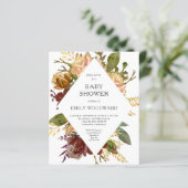 Begroting najaar Floral Lijst Baby shower uitnodig (Staand voorkant)