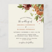 Begroting najaar Floral Oranje huwelijksuitnodigin (Voorkant)