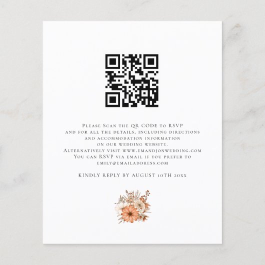 Begroting najaar Florals QR Code Weddenschap (Achterkant)