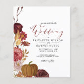Begroting najaar Herfst Pumpkin Wedding Invitartio (Voorkant)