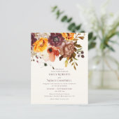 Begroting najaar Rustic Plum Oranje Floral Wedding (Staand voorkant)