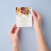 Begroting najaar Rustic Plum Oranje Floral Wedding Flyer (Hand)