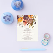 Begroting najaar Rustic Plum Oranje Floral Wedding Flyer (Enkel)