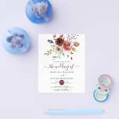 Begroting najaar Waterverf Floral Weddenschap Flyer (Enkel)