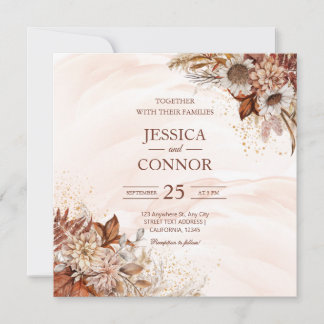 Begroting najaar Waterverf Floral Wedding Kaart