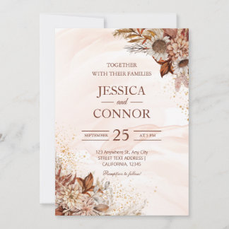 Begroting najaar Waterverf Floral Wedding Kaart