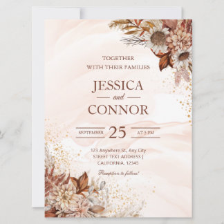 Begroting najaar Waterverf Floral Wedding Kaart