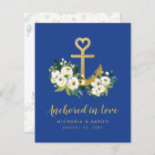 Begroting Nautical Wedding Save the Date Heart Anc (Voorkant / Achterkant)