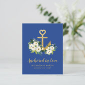 Begroting Nautical Wedding Save the Date Heart Anc (Staand voorkant)