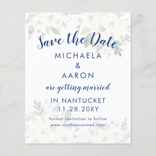 Begroting Nautical Wedding Save the Date Heart Anc (Achterkant)