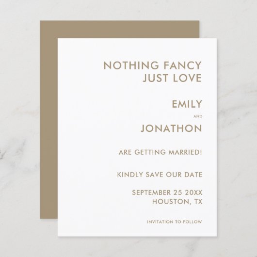 Begroting Niets Fancy Net Love QR Gold Save Date (Voorkant / Achterkant)