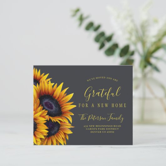 Begroting nieuw adres: mededeling zonnebloem (Staand voorkant)