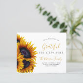 Begroting nieuw adres: mededeling zonnebloem (Staand voorkant)