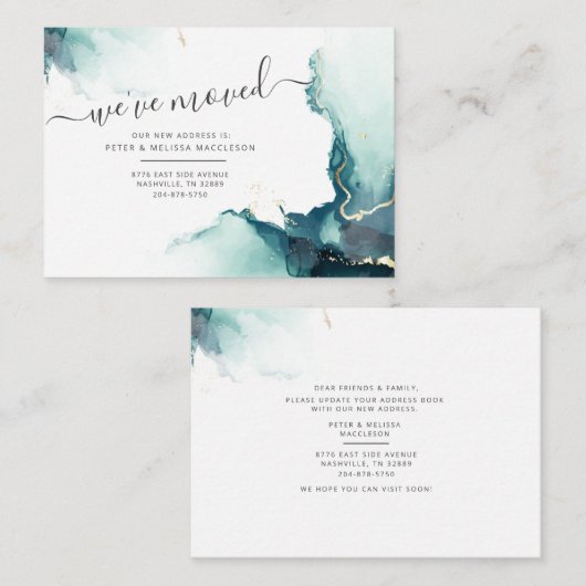 Begroting Nieuwe adressenverschuiving bekendmaking Notitiekaartje (Voorkant / Achterkant)