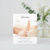 Begroting nieuwe baby welkome foto geboorteaankond (Staand voorkant)