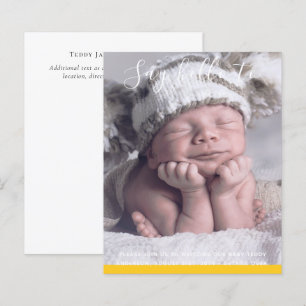 BEGROTING Nieuwe babyFOTO-aankondiging Aangepast