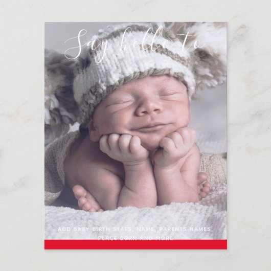 BEGROTING Nieuwe babyFOTO-aankondiging Aangepast (Voorkant)