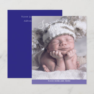 BEGROTING Nieuwe babyFOTO-aankondiging Aangepast