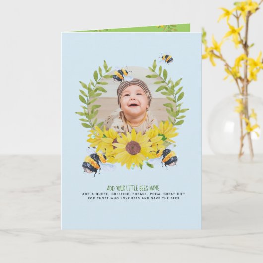 BEGROTING Nieuwe babyFOTO geeft zonneschermen voor Kaart (Gele Bloem)