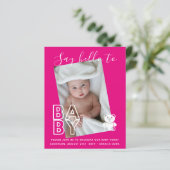 BEGROTING Nieuwe babyFOTO-kaarten - Modern Fun Gir (Staand voorkant)