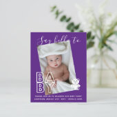 BEGROTING Nieuwe babyFOTO-kaarten - Modern Fun Gir (Staand voorkant)