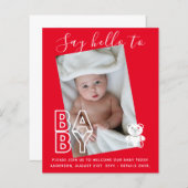 BEGROTING Nieuwe babyFOTO-kaarten - Modern Fun Gir (Voorkant / Achterkant)