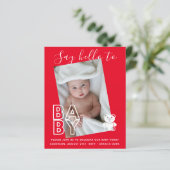 BEGROTING Nieuwe babyFOTO-kaarten - Modern Fun Gir (Staand voorkant)