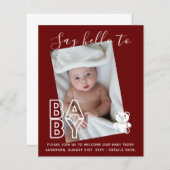 BEGROTING Nieuwe babyFOTO-kaarten - Modern Fun Gir (Voorkant / Achterkant)