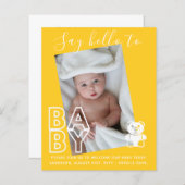 BEGROTING Nieuwe babyFOTO-kaarten - Modern Fun Gir (Voorkant / Achterkant)