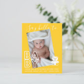 BEGROTING Nieuwe babyFOTO-kaarten - Modern Fun Gir (Staand voorkant)