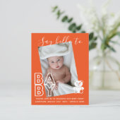 BEGROTING Nieuwe babyFOTO-kaarten - Modern Fun Gir (Staand voorkant)