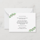 Begroting nieuwe thuiskerst 2 Fotovakantie Notitiekaartje (Achterkant)