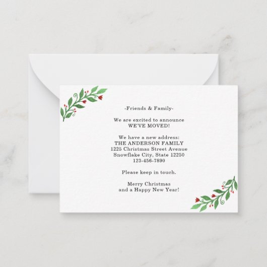 Begroting nieuwe thuiskerst 2 Fotovakantie Notitiekaartje (Achterkant)