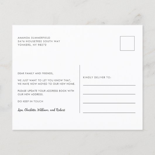 Begroting nieuwjaar Bewegingsadresaankondiging (Achterkant)