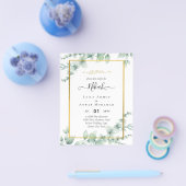 BEGROTING NIKAH WALIMAH Eucalyptus GOLD QR CODE Flyer (Enkel)