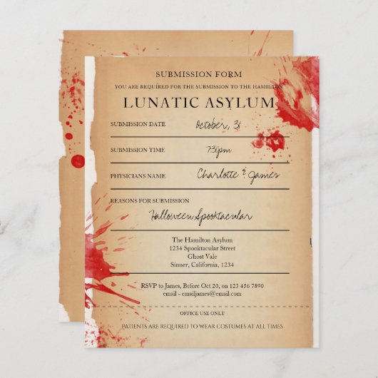 BEGROTING Novelty Halloween Party Lunatic Asyment (Voorkant / Achterkant)