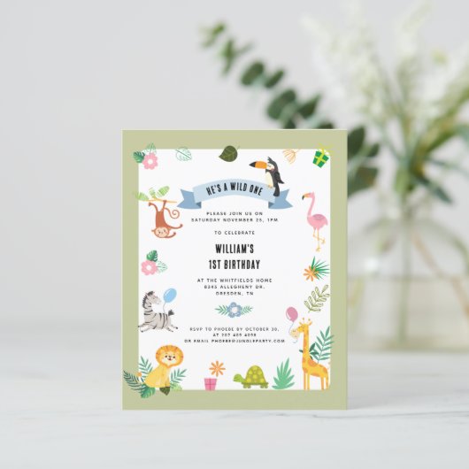 Begroting Oerwoud dieren 1e uitnodiging (Staand voorkant)