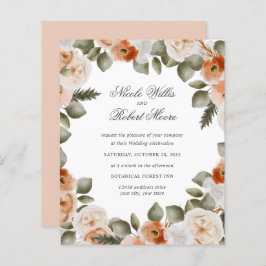 Begroting Oranje Ivory Sage green floral Wedding